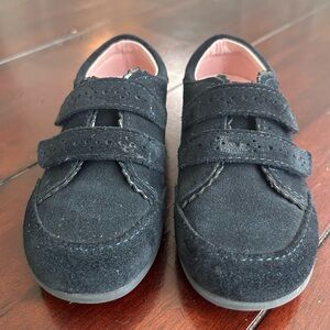 Jacadi Paris Girls Black Suede Velcro Sneakers